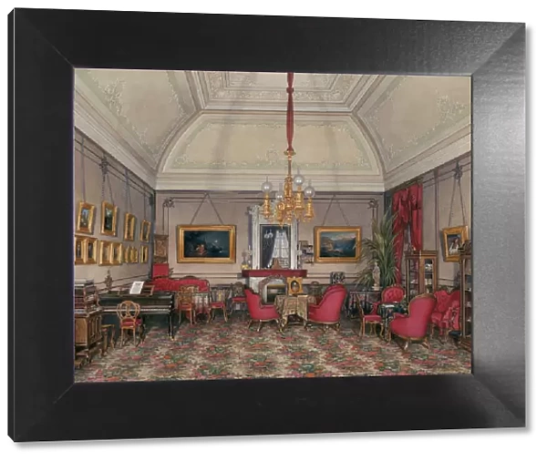 Interiors of the Winter Palace. The Fifth Reserved Apartment. The Drawing-Room of Grand Princess Maria Alexandrovna, 1874. Artist: Hau, Eduard (1807-1887)