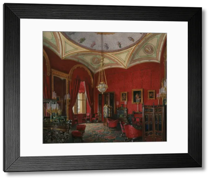 Framed Print : Interiors of the Winter Palace. The Study of Empress Alexandra Fyodorovna, Mid of the 19th cen Artist: Hau, Eduard (1807-1887) Framed Print : Interiors of the Winter Palace. The Study of Empress Alexandra Fyodorovna, Mid of the 19th cen Artist: Hau, Eduard (1807-1887)