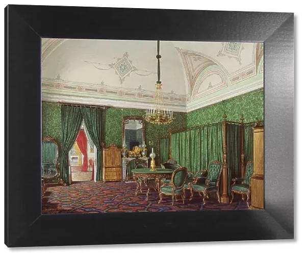 Interiors of the Winter Palace. The Third Reserved Apartment. A Bedroom, 1873. Artist: Hau, Eduard (1807-1887)