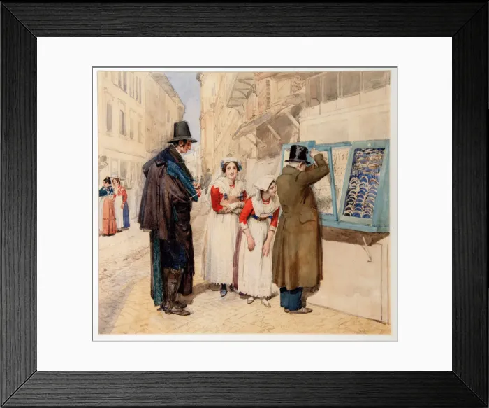 Framed Print : A Bridegroom Choosing a Ring for His Fiancee, 1838. Artist: Ivanov, Alexander Andreyevich (1806-1858) Framed Print : A Bridegroom Choosing a Ring for His Fiancee, 1838. Artist: Ivanov, Alexander Andreyevich (1806-1858)
