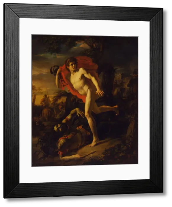 Framed Print : The heroic deed of a young Man in Kiev in the year 968, 1810. Artist: Ivanov, Andrei Ivanovich (1775-1848) Framed Print : The heroic deed of a young Man in Kiev in the year 968, 1810. Artist: Ivanov, Andrei Ivanovich (1775-1848)