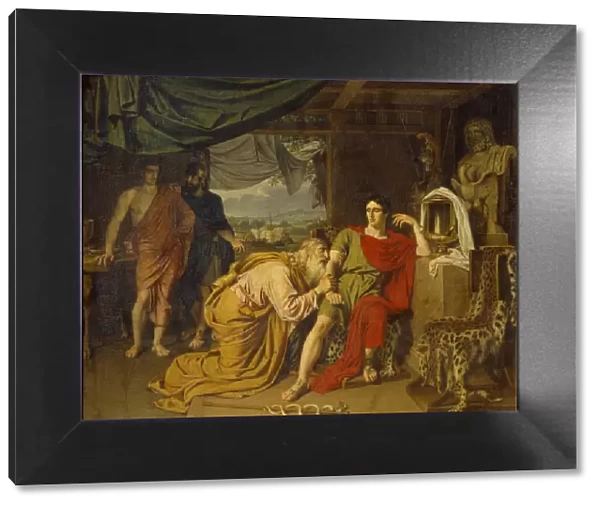 Priam tearfully supplicates Achilles, begging for Hectors body, 1824. Artist: Ivanov, Alexander Andreyevich (1806-1858)
