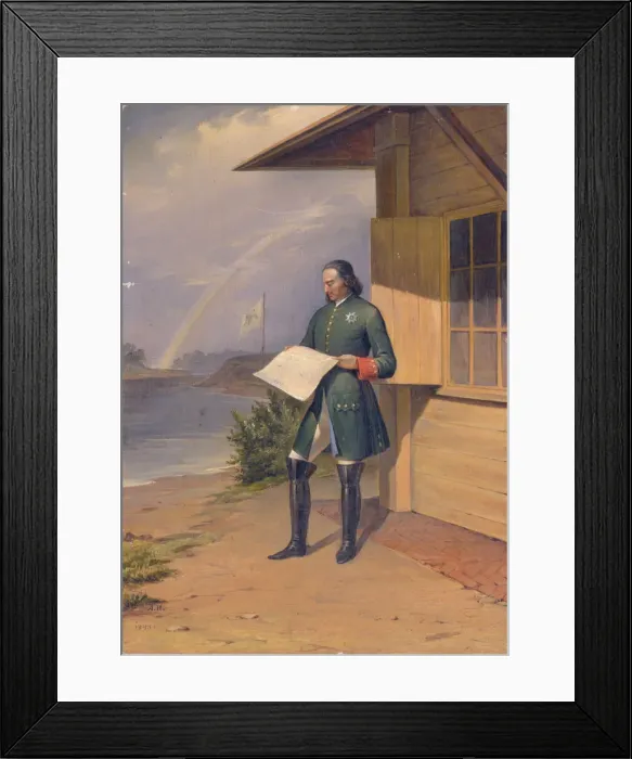 Framed Print : Peter I on the Bank of the Neva River, 1843. Artist: Ivanov, Anton Ivanovich (1818-1864) Framed Print : Peter I on the Bank of the Neva River, 1843. Artist: Ivanov, Anton Ivanovich (1818-1864)