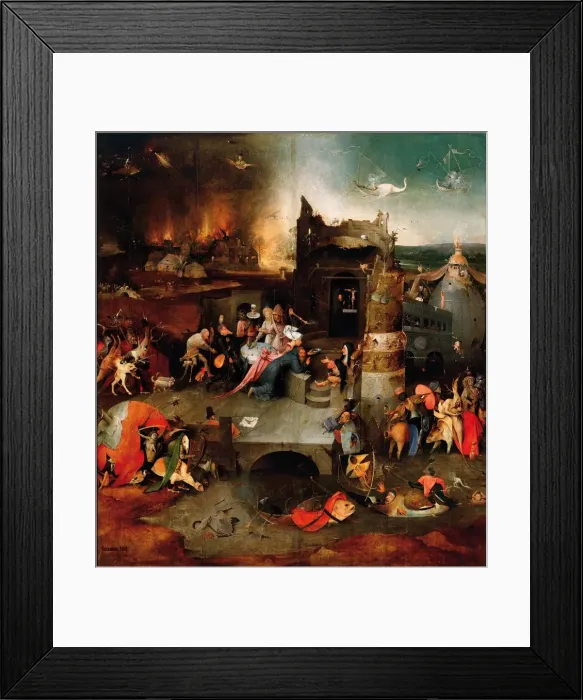 Framed Print : The Temptation of Saint Anthony (Central panel of a triptych) Framed Print : The Temptation of Saint Anthony (Central panel of a triptych)