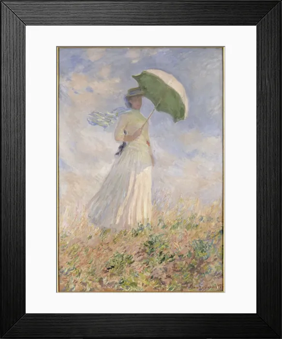 Framed Print : Woman with a Parasol (Essai de figure en plein air (vers la droite) Framed Print : Woman with a Parasol (Essai de figure en plein air (vers la droite)