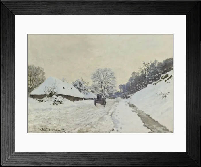 Framed Print : The Cart. Snow-covered road at Honfleur Framed Print : The Cart. Snow-covered road at Honfleur