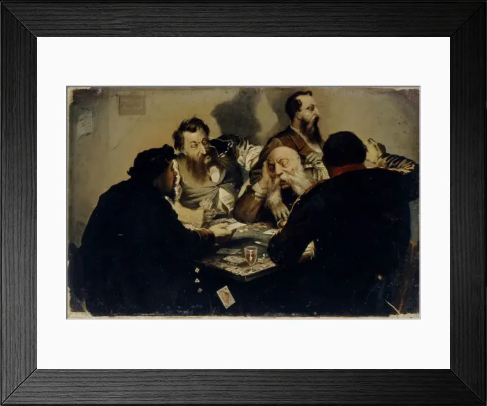 Framed Print : The Cardsharps, 1870s. Artist: Kalganov, Ivan Alexandrovich (1846-1888) Framed Print : The Cardsharps, 1870s. Artist: Kalganov, Ivan Alexandrovich (1846-1888)