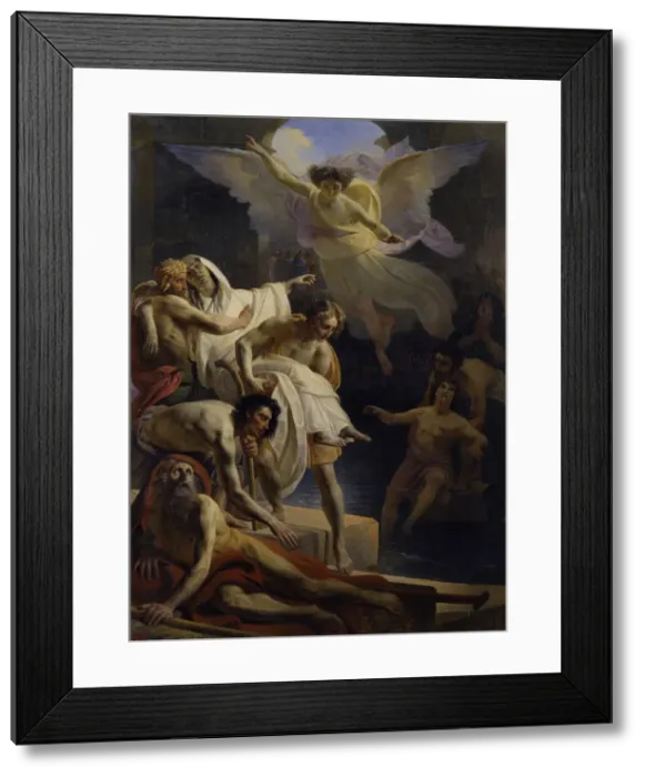 Framed Print : The healing at the Pool of Siloam, 1845. Artist: Kapkov, Yakov Fyodorovich (1816-1854) Framed Print : The healing at the Pool of Siloam, 1845. Artist: Kapkov, Yakov Fyodorovich (1816-1854)