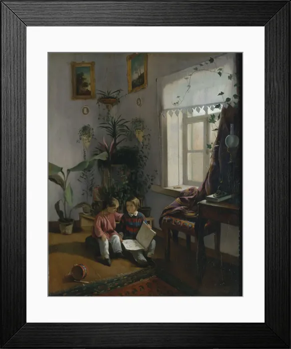 Framed Print : In the room. Young boys looking at book, 1854. Artist: Khrutsky, Ivan Phomich (1810-1885) Framed Print : In the room. Young boys looking at book, 1854. Artist: Khrutsky, Ivan Phomich (1810-1885)