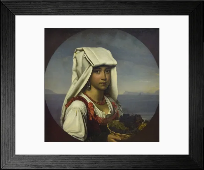 Framed Print : Neapolitan Girl with Fruits, 1831. Artist: Kiprensky, Orest Adamovich (1782-1836) Framed Print : Neapolitan Girl with Fruits, 1831. Artist: Kiprensky, Orest Adamovich (1782-1836)