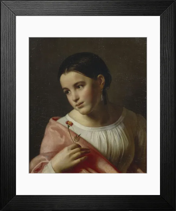 Framed Print : Poor Liza, 1827. Artist: Kiprensky, Orest Adamovich (1782-1836) Framed Print : Poor Liza, 1827. Artist: Kiprensky, Orest Adamovich (1782-1836)