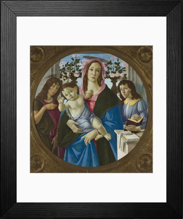 Framed Print : Madonna and Child with Saint John the Baptist and an angel Framed Print : Madonna and Child with Saint John the Baptist and an angel