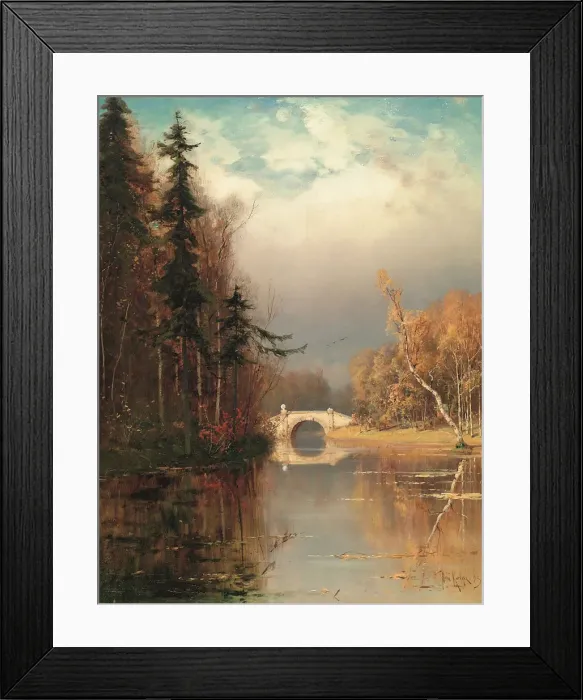 Framed Print : Park in Autumn, 1893. Artist: Klever, Juli Julievich (Julius), von (1850-1924) Framed Print : Park in Autumn, 1893. Artist: Klever, Juli Julievich (Julius), von (1850-1924)