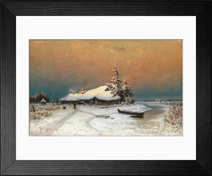 Framed Print : Winter Sunset, 1887. Artist: Klever, Juli Julievich (Julius), von (1850-1924) Framed Print : Winter Sunset, 1887. Artist: Klever, Juli Julievich (Julius), von (1850-1924)