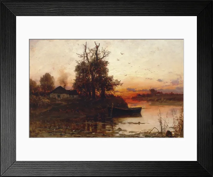 Framed Print : Evening Silence, 1894. Artist: Klever, Juli Julievich (Julius), von (1850-1924) Framed Print : Evening Silence, 1894. Artist: Klever, Juli Julievich (Julius), von (1850-1924)
