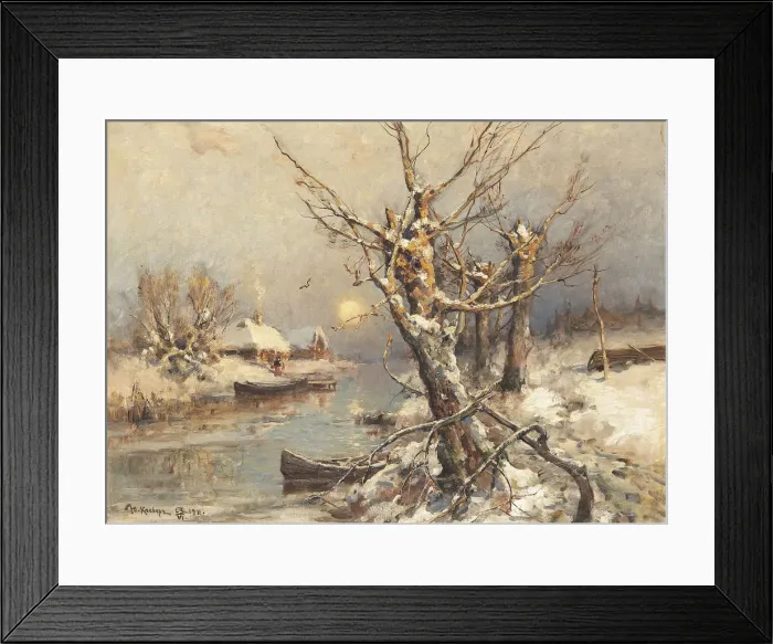 Framed Print : Winter sun, 1911. Artist: Klever, Juli Julievich (Julius), von (1850-1924) Framed Print : Winter sun, 1911. Artist: Klever, Juli Julievich (Julius), von (1850-1924)