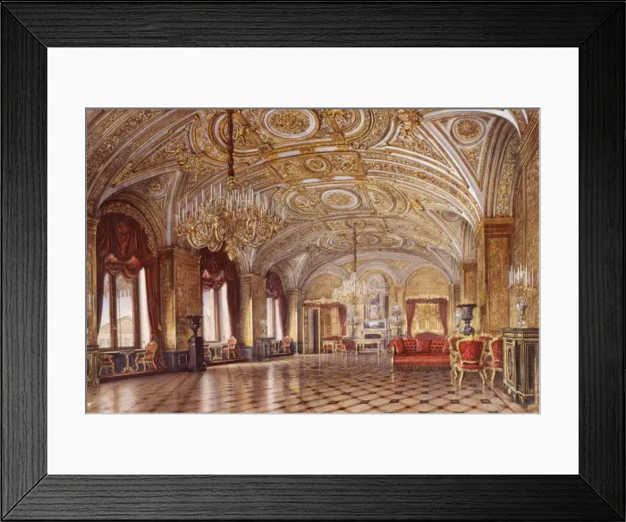 Framed Print : Interiors of the Winter Palace. The Gold Drawing-Room, Mid of the 19th cen Artist: Kolb, Alexander Chrisophorovich (1819-1887) Framed Print : Interiors of the Winter Palace. The Gold Drawing-Room, Mid of the 19th cen Artist: Kolb, Alexander Chrisophorovich (1819-1887)