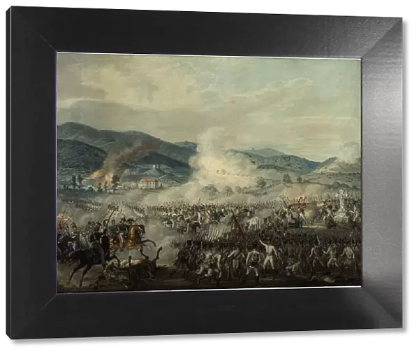 The battle between the Russian-Austrian and French troops