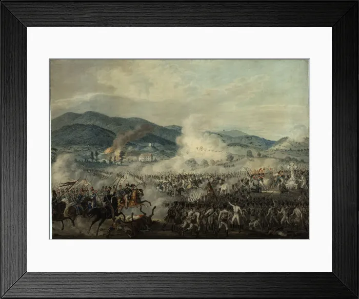 Framed Print : The battle between the Russian-Austrian and French troops Framed Print : The battle between the Russian-Austrian and French troops