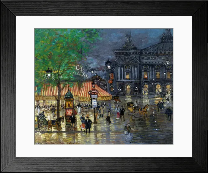 Framed Print : Place de l Opera, Paris. Artist: Korovin, Konstantin Alexeyevich (1861-1939) Framed Print : Place de l Opera, Paris. Artist: Korovin, Konstantin Alexeyevich (1861-1939)