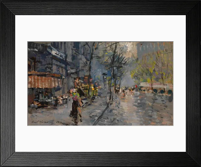Framed Print : A Street in Paris, 1918. Artist: Korovin, Konstantin Alexeyevich (1861-1939) Framed Print : A Street in Paris, 1918. Artist: Korovin, Konstantin Alexeyevich (1861-1939)