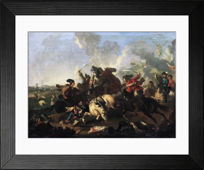 Framed Print : Scene from the battle of Poltava. Artist: Kotzebue, Alexander von (1815-1889) Framed Print : Scene from the battle of Poltava. Artist: Kotzebue, Alexander von (1815-1889)