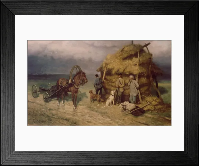 Framed Print : Hunters caught in a storm. Artist: Kovalevsky, Pavel Osipovich (1843-1903) Framed Print : Hunters caught in a storm. Artist: Kovalevsky, Pavel Osipovich (1843-1903)