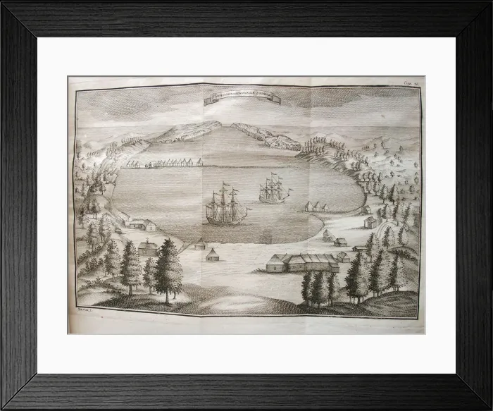 Framed Print : View of the Petropavlovsk Harbor, 1755. Artist: Krasheninnikov, Stepan Petrovich (1711-1755) Framed Print : View of the Petropavlovsk Harbor, 1755. Artist: Krasheninnikov, Stepan Petrovich (1711-1755)