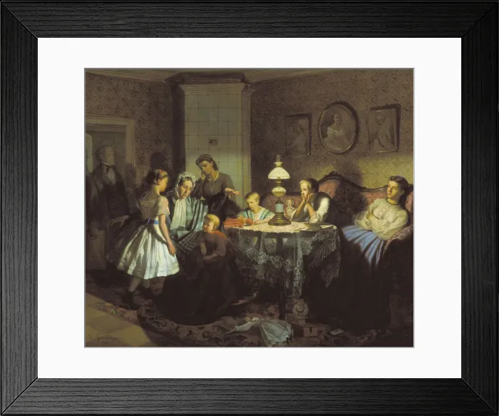 Framed Print : Grandmothers fairy tales, 1866. Artist: Krasnoselsky, Alexander Andreyevich (?-nach 1875) Framed Print : Grandmothers fairy tales, 1866. Artist: Krasnoselsky, Alexander Andreyevich (?-nach 1875)