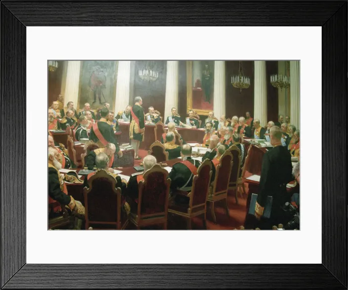 Framed Print : The ceremonial session of the State Council of Imperial Russia on May 7, 1901, 1903. Artist: Kulikov, Ivan Semyonovich (1875-1941) Framed Print : The ceremonial session of the State Council of Imperial Russia on May 7, 1901, 1903. Artist: Kulikov, Ivan Semyonovich (1875-1941)