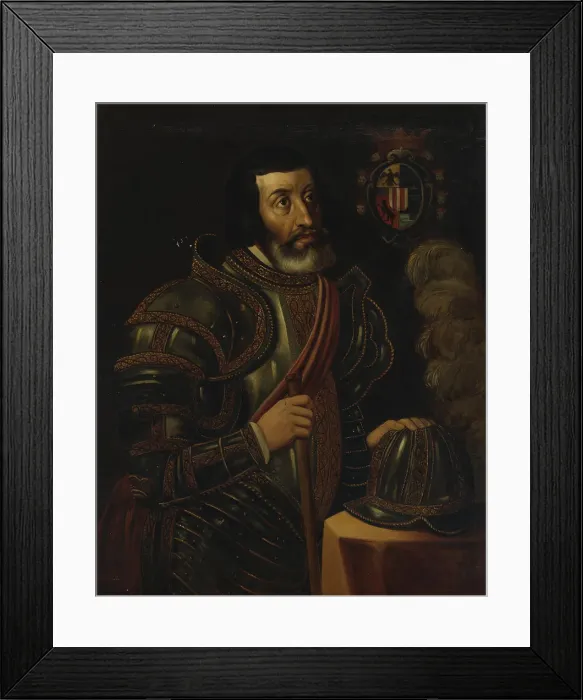 Framed Print : Portrait of Hernan Cortes (1485-1547) Framed Print : Portrait of Hernan Cortes (1485-1547)