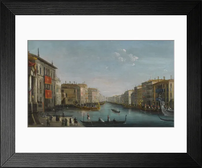 Framed Print : View of the Grand Canal from the Palazzo Balbi looking toward the Rialto Bridge with a Regatta Framed Print : View of the Grand Canal from the Palazzo Balbi looking toward the Rialto Bridge with a Regatta