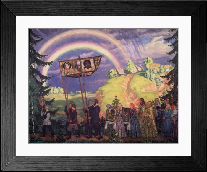 Framed Print : Easter procession, 1915. Artist: Kustodiev, Boris Michaylovich (1878-1927) Framed Print : Easter procession, 1915. Artist: Kustodiev, Boris Michaylovich (1878-1927)