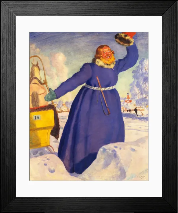 Framed Print : A reckless coachman, 1920. Artist: Kustodiev, Boris Michaylovich (1878-1927) Framed Print : A reckless coachman, 1920. Artist: Kustodiev, Boris Michaylovich (1878-1927)