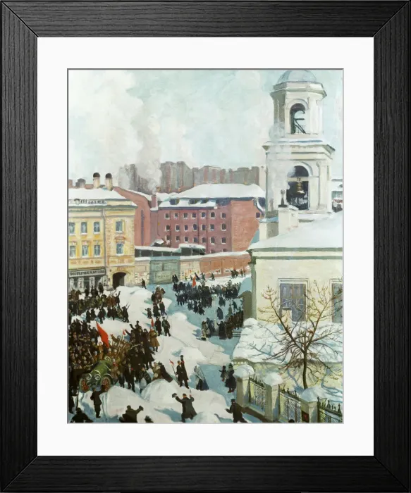 Framed Print : The February 27, 1917, 1917. Artist: Kustodiev, Boris Michaylovich (1878-1927) Framed Print : The February 27, 1917, 1917. Artist: Kustodiev, Boris Michaylovich (1878-1927)