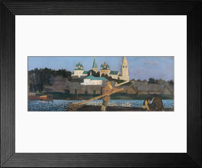 Framed Print : On The Volga, 1906. Artist: Kustodiev, Boris Michaylovich (1878-1927) Framed Print : On The Volga, 1906. Artist: Kustodiev, Boris Michaylovich (1878-1927)