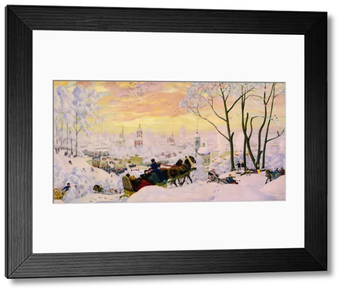 Framed Print : Shrovetide, 1916. Artist: Kustodiev, Boris Michaylovich (1878-1927)
