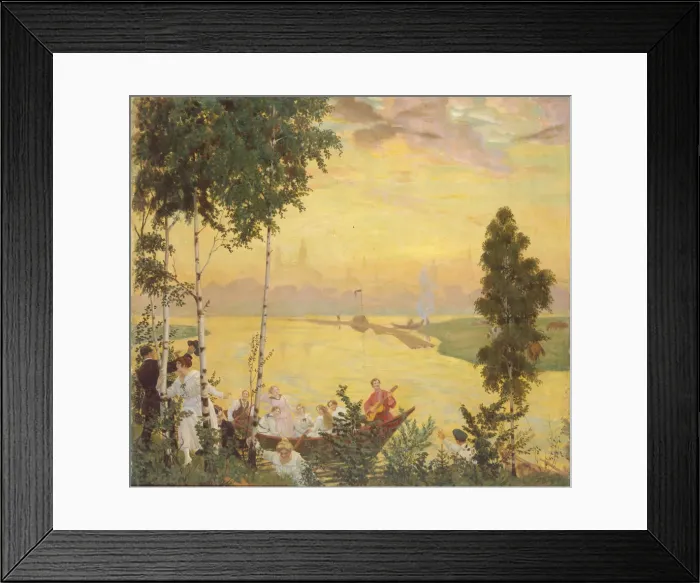 Framed Print : Country Trip, 1918. Artist: Kustodiev, Boris Michaylovich (1878-1927) Framed Print : Country Trip, 1918. Artist: Kustodiev, Boris Michaylovich (1878-1927)