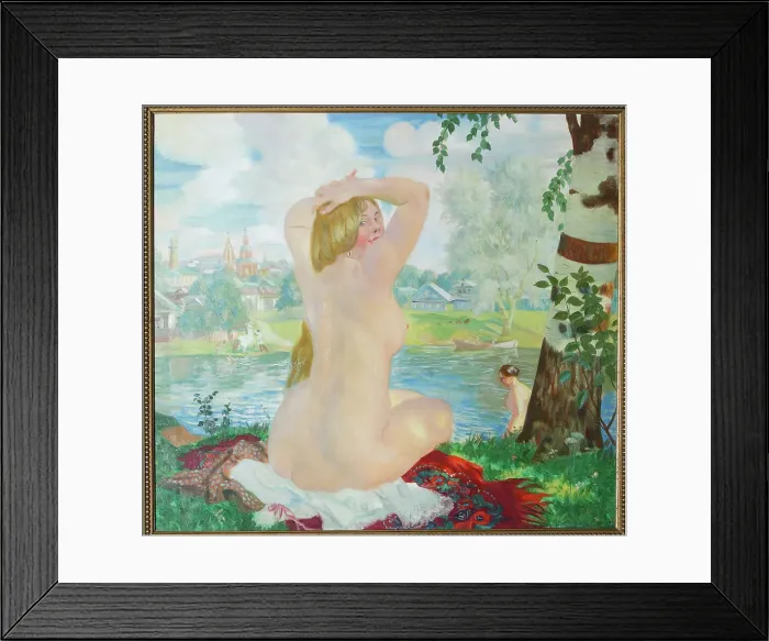 Framed Print : A Bather, 1921. Artist: Kustodiev, Boris Michaylovich (1878-1927)