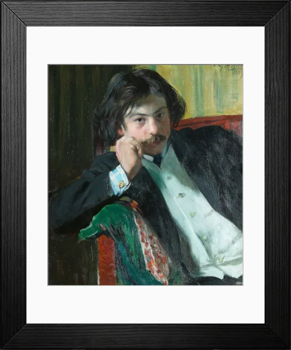 Framed Print : Portrait of the poet Janko Lavrin (1887-1986), 1909. Artist: Kustodiev, Boris Michaylovich (1878-1927) Framed Print : Portrait of the poet Janko Lavrin (1887-1986), 1909. Artist: Kustodiev, Boris Michaylovich (1878-1927)