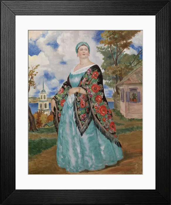 Framed Print : Merchants Wife, 1923. Artist: Kustodiev, Boris Michaylovich (1878-1927) Framed Print : Merchants Wife, 1923. Artist: Kustodiev, Boris Michaylovich (1878-1927)
