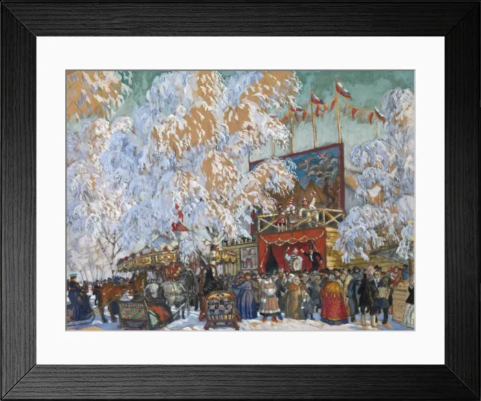 Framed Print : Show-booths, 1917. Artist: Kustodiev, Boris Michaylovich (1878-1927) Framed Print : Show-booths, 1917. Artist: Kustodiev, Boris Michaylovich (1878-1927)