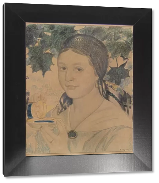 Portrait of Maria Shostakovich, 1922. Artist: Kustodiev, Boris Michaylovich (1878-1927)