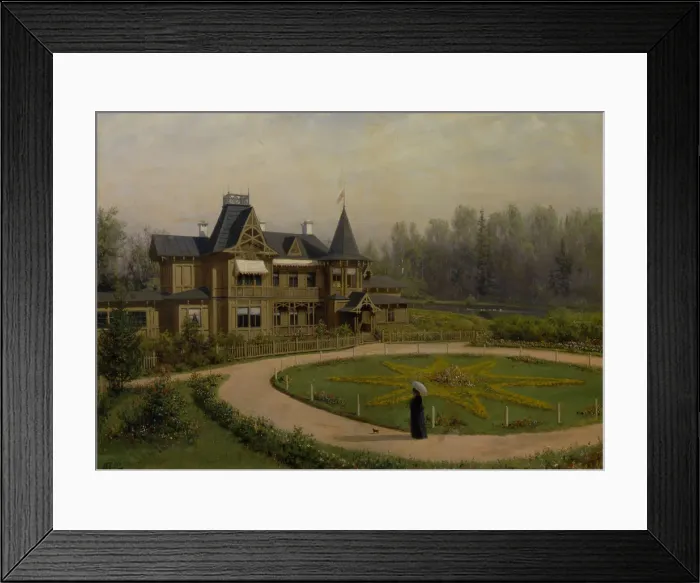 Framed Print : A Dacha, 1892. Artist: Lagorio, Lev Felixovich (1827-1905) Framed Print : A Dacha, 1892. Artist: Lagorio, Lev Felixovich (1827-1905)