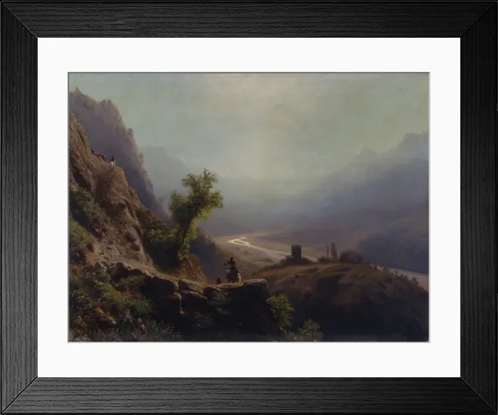 Framed Print : In the Caucasus Mountains, 1879. Artist: Lagorio, Lev Felixovich (1827-1905) Framed Print : In the Caucasus Mountains, 1879. Artist: Lagorio, Lev Felixovich (1827-1905)