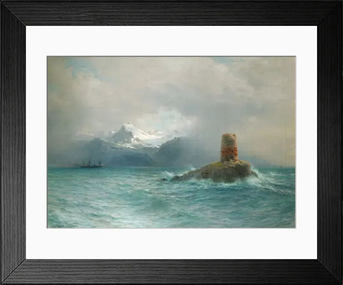 Framed Print : The Lofoten Islands, 1895. Artist: Lagorio, Lev Felixovich (1827-1905) Framed Print : The Lofoten Islands, 1895. Artist: Lagorio, Lev Felixovich (1827-1905)