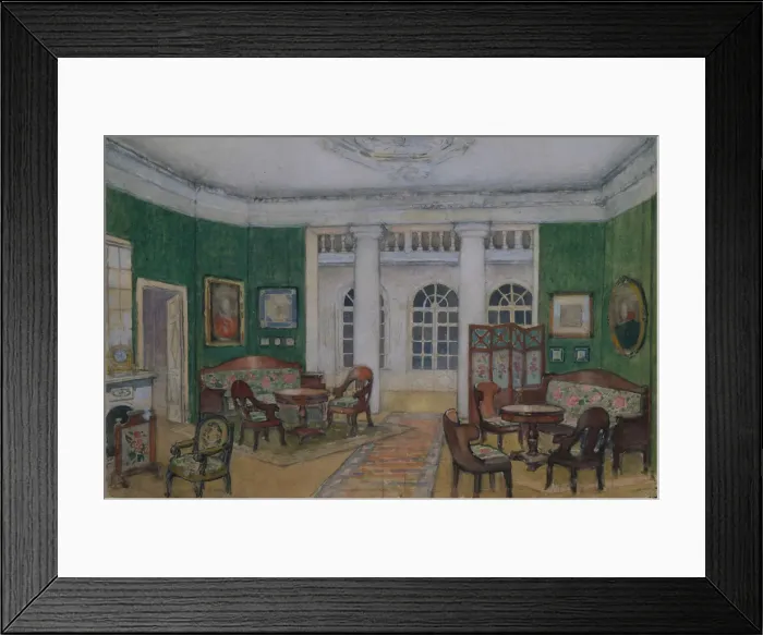 Framed Print : Stage design for the opera Eugene Onegin by P. Tchaikovsky, 1900s. Artist: Lambin, Pyotr Borisovich (1862-1923) Framed Print : Stage design for the opera Eugene Onegin by P. Tchaikovsky, 1900s. Artist: Lambin, Pyotr Borisovich (1862-1923)