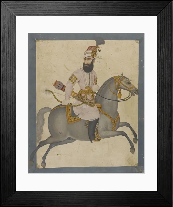 Framed Print : Portrait of Karim Khan Zand on horseback