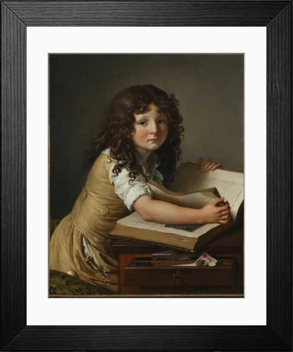 Framed Print : Benoit Agnes Trioson with a book Framed Print : Benoit Agnes Trioson with a book