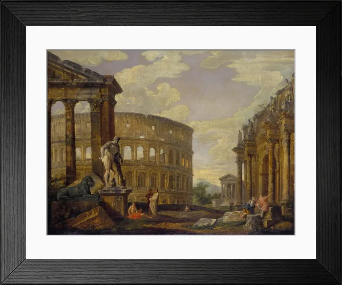 Framed Print : Landscape with Hercules and ruins of ancient Rome